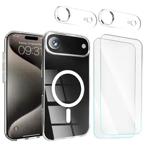 Entronix Bundle Compatible with iPhone 17 Air - [Magnetic] Clear Case, 2 Clear Screen Protectors & 2 Camera Lens Protectors