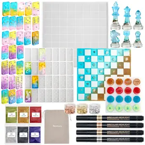 Resiners Chess Molds for Resin Casting,DIY Chess Board Game, Children's Gift Crafts