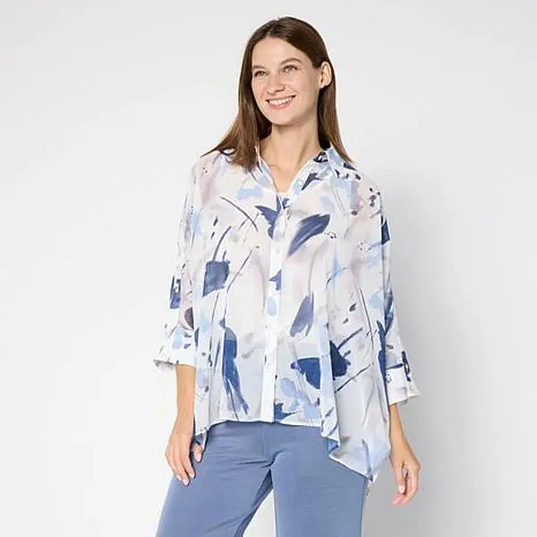 MarlaWynne WynneLayers Unstructured Chiffon Shirt