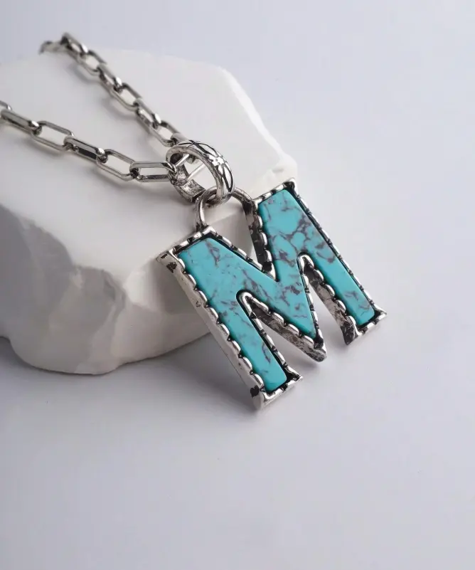 1pc Western Style Letter Pendant Necklace, Simple Everyday Jewelry for Women and Couples