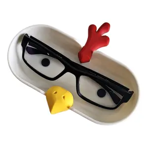 Chicken Eyeglass Tray - Adorable Animal Friend Eyeglass Tray - Cute 3D Printed Holder for Glasses - Fun Nightstand Organizer