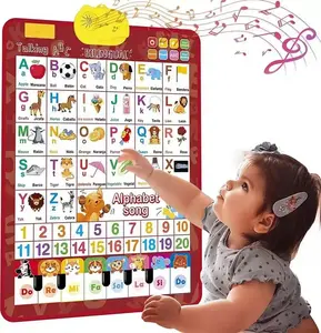 Interactive English and Spanish learning charts for children, designed specifically for young children at the beginner level. Interactive educational boards suitable for children over 1 year old (blue version)
