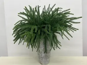 10 Pcs Real Touch Norfolk Pine Branch, 12" Christmas Artificial Green Plants Branches Faux Greenery Stem Fake Cedar Pine Picks for Vase DIY Crafts Garland Wreath Home Xmas Decor