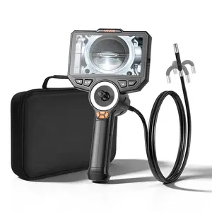 VEVOR Articulating Endoscope with Light, 4-Way 360° Articulated Borescope Camera, 6" HD IPS Screen, 1920 x 1080 Lens, 8X Zoom, 7000mAh Battery, IP67 Waterproof for Auto, Plumbing (4.9FT Snake Cable)