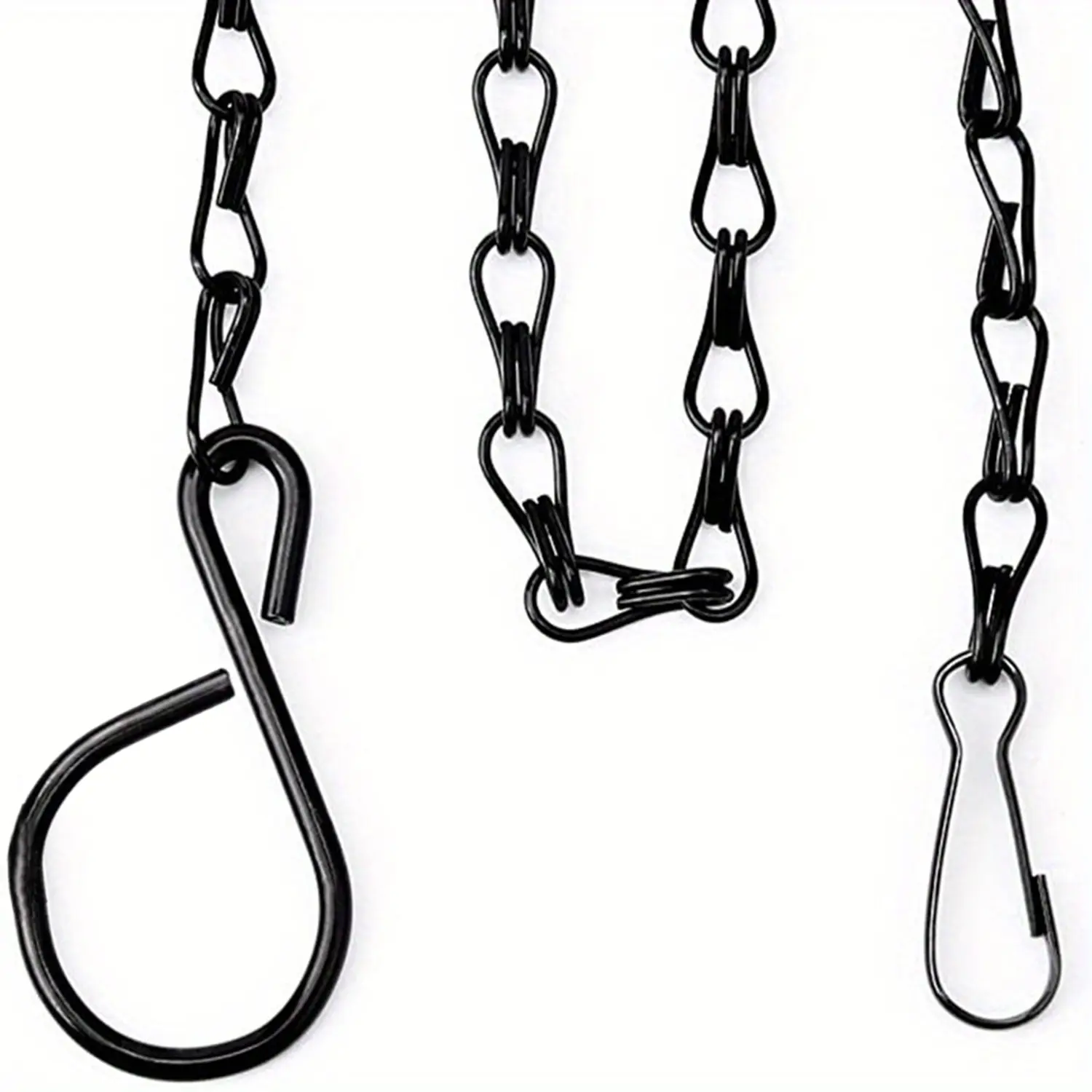 3-Pack Metal Plant Hanging Chains with S-Shape Hooks, 17.7 Inch Iron Chain for Flower Pots, Bird Cages, Lanterns, Indoor Outdoor Decor, Garden Accessories
