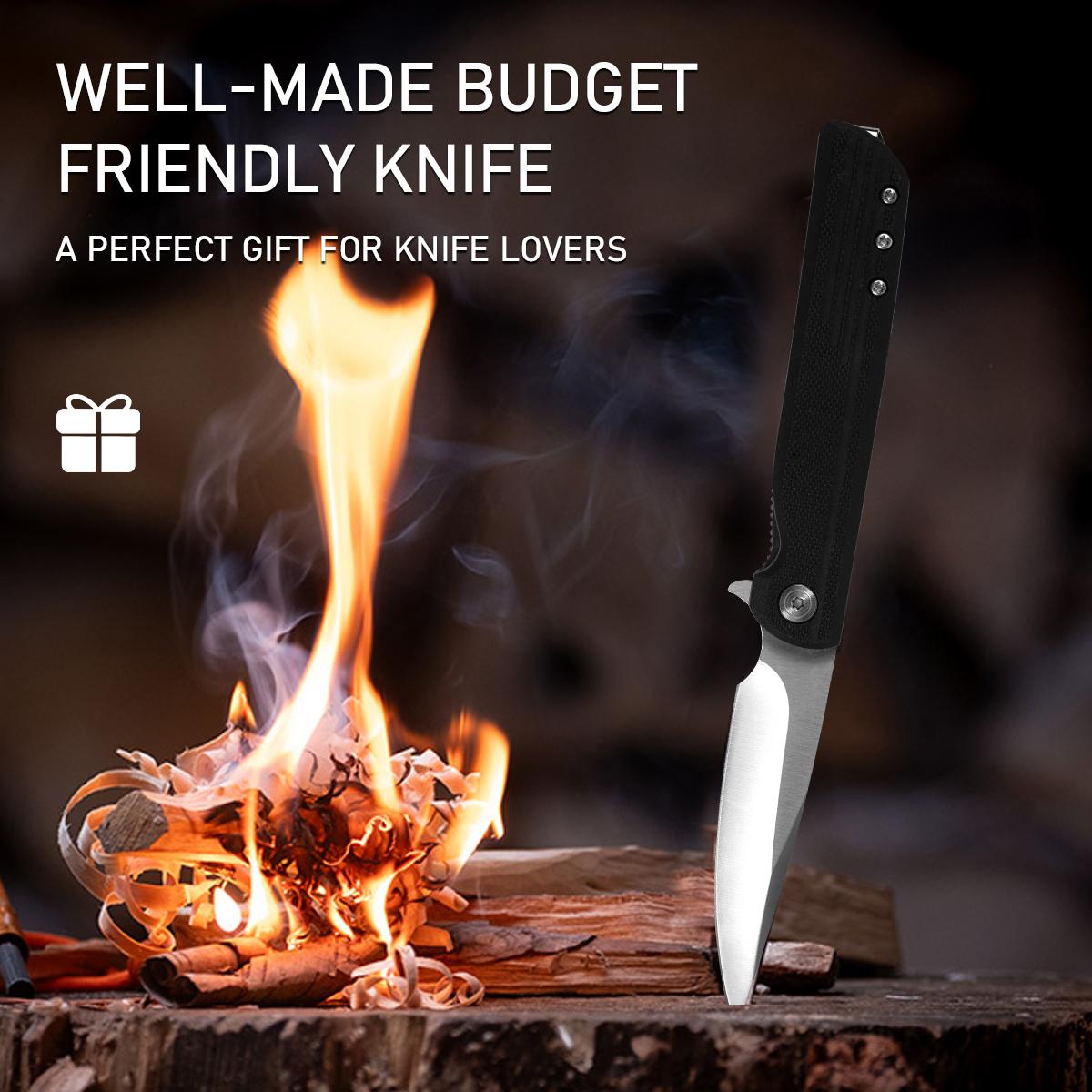 EDC G10 Handle Folding Pocket Knife,Lightweight Tactical Folding Utility Knife, Durable Everyday Carry Tool for Camping