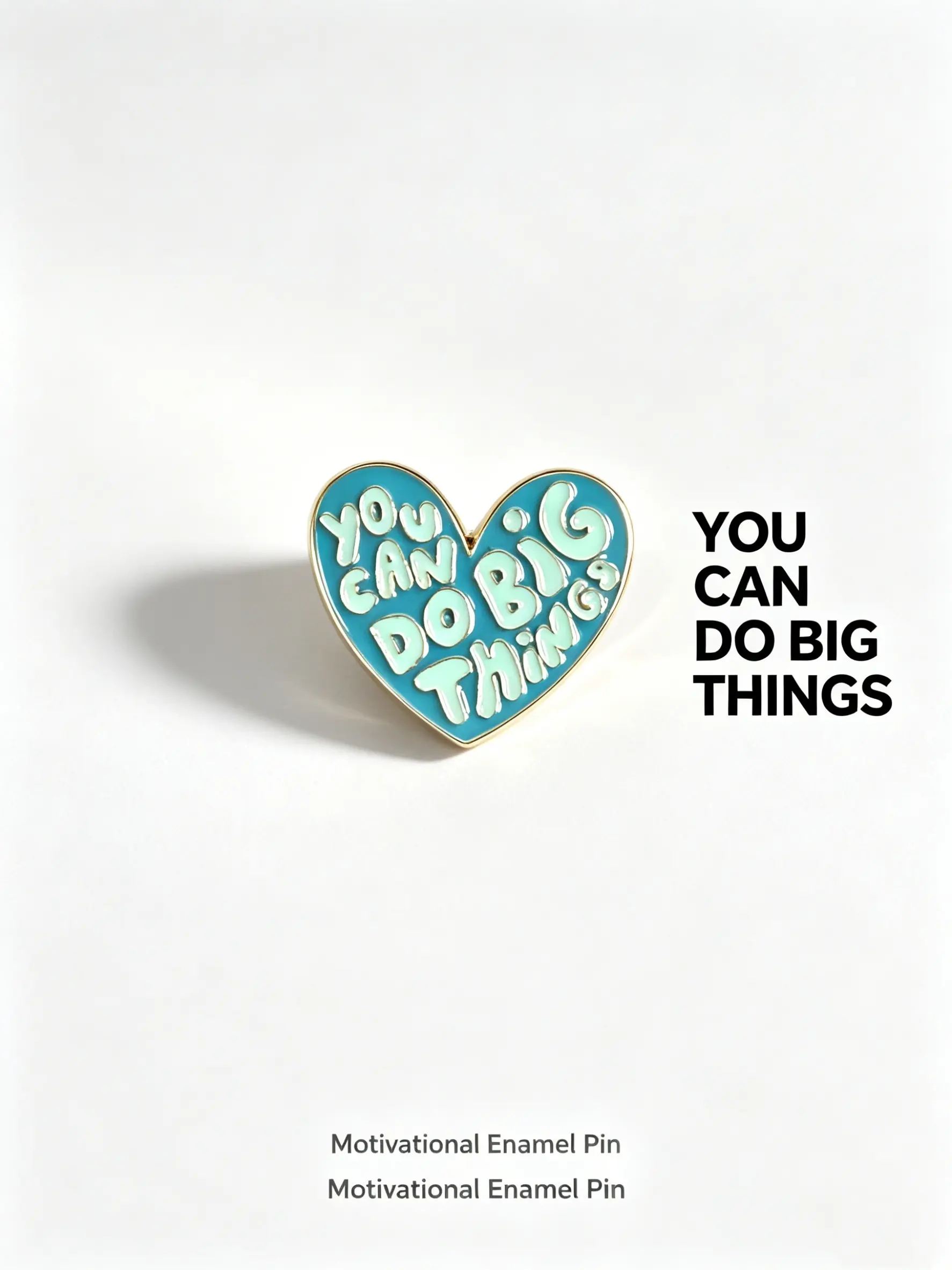 1PC Inspirational Heart Enamel Pin, Positive Quote Brooch for Daily Motivation, Cute Aesthetic Gift for Women, Teens, Friends, Enamel Lapel Pins, Alloy Brooch Pin