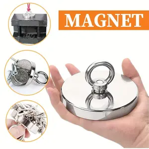 1 Piece Heavy-Duty Strong Magnetic Fishing Magnet, 7.5cm Strong Attraction, 500lbs Load Capacity, Reusable, Ideal for Large Scale Salvage and Recycling