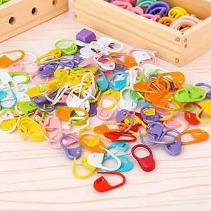 200pcs/100pcs Mixed Color Reusable Non-Slip Plastic Lock Stitch Markers, DIY Knitting Accessories, Anti-Drop Crochet Hooks, Multi-Color Loom Bands, Sewing Kit, Sewing Supplies Crafts
