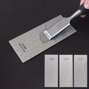 Diamond Sharpening Stone with Non-slip Base, 3 Counts Wet & Dry Use Sturdy Knife Sharpening Stone, Kitchen Knife Sharpening Tool