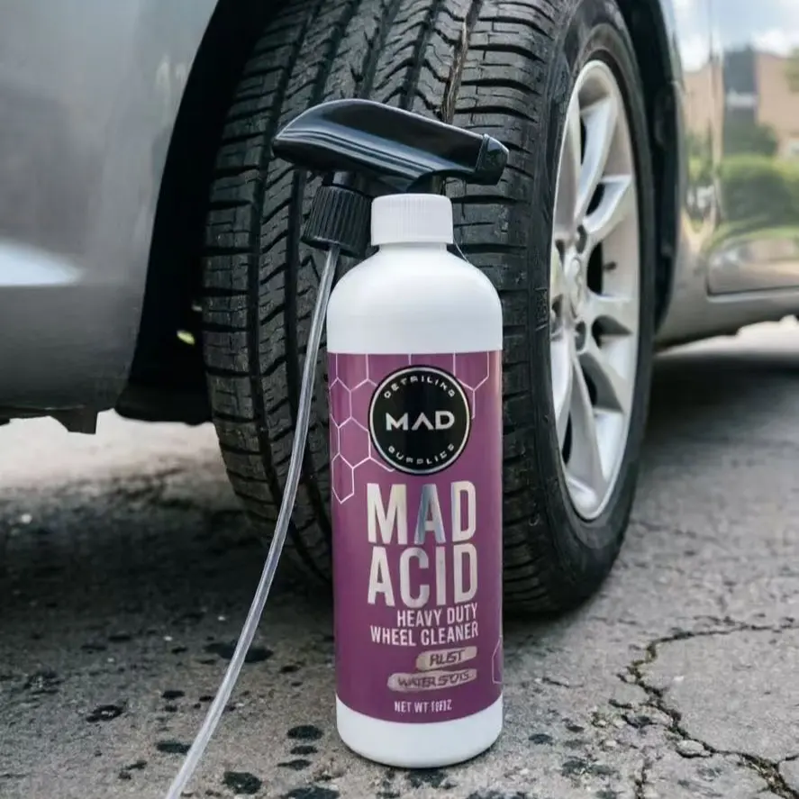 Mad Acid Glass Cleaner Automotive Car Wheel Cleaner Chrome Polish, Instant Shine & Streak-Free Finish, Ideal for Auto Detailing, Chrome Wheels