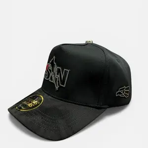 Unisex Sinaloa Suede Visor Snapback Cap, Adjustable Size Plaque Detail Plate-Style Hat for Men and Women, Casual