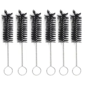 6 Piece 65mm Mini Short Soft Nylon Brush Cleaner for Glass Tube Cleaning Tools Lab Brushes