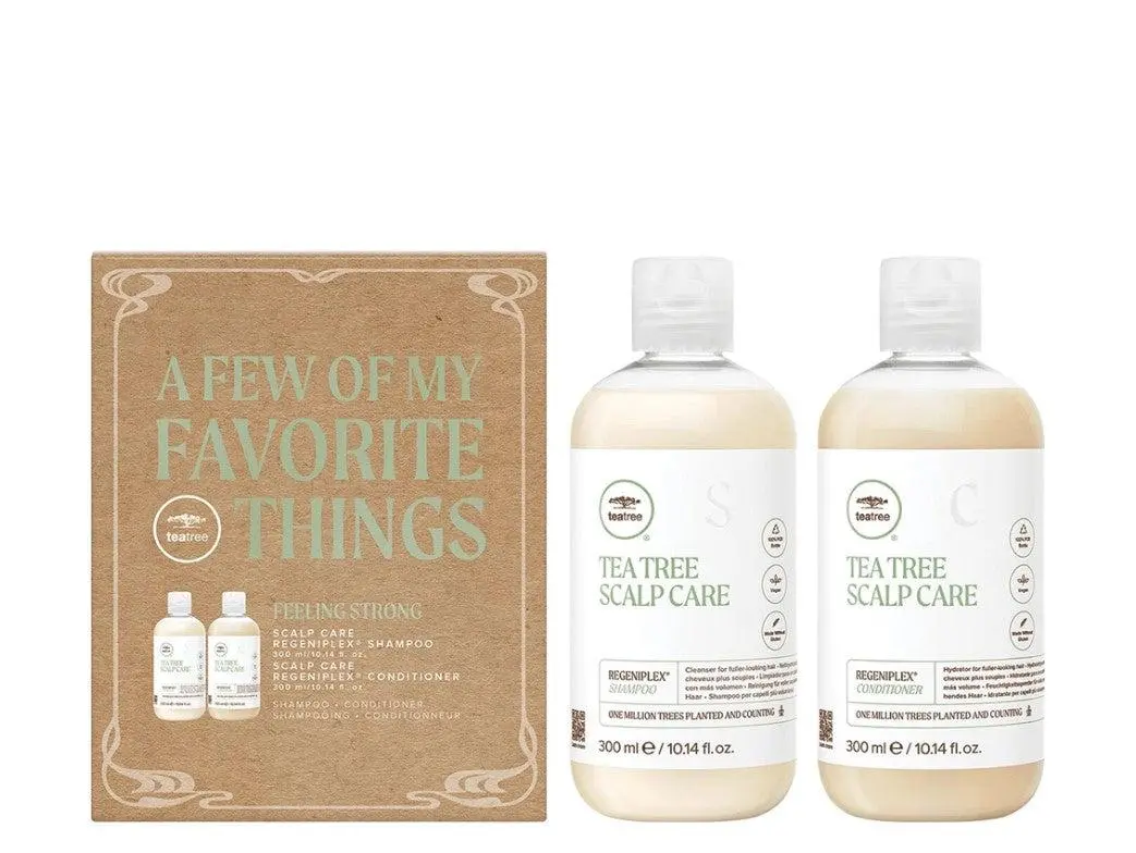 Tea Tree Scalp Care Holiday Gift Set, Shampoo + Conditioner, For Fine + Thinning Hair