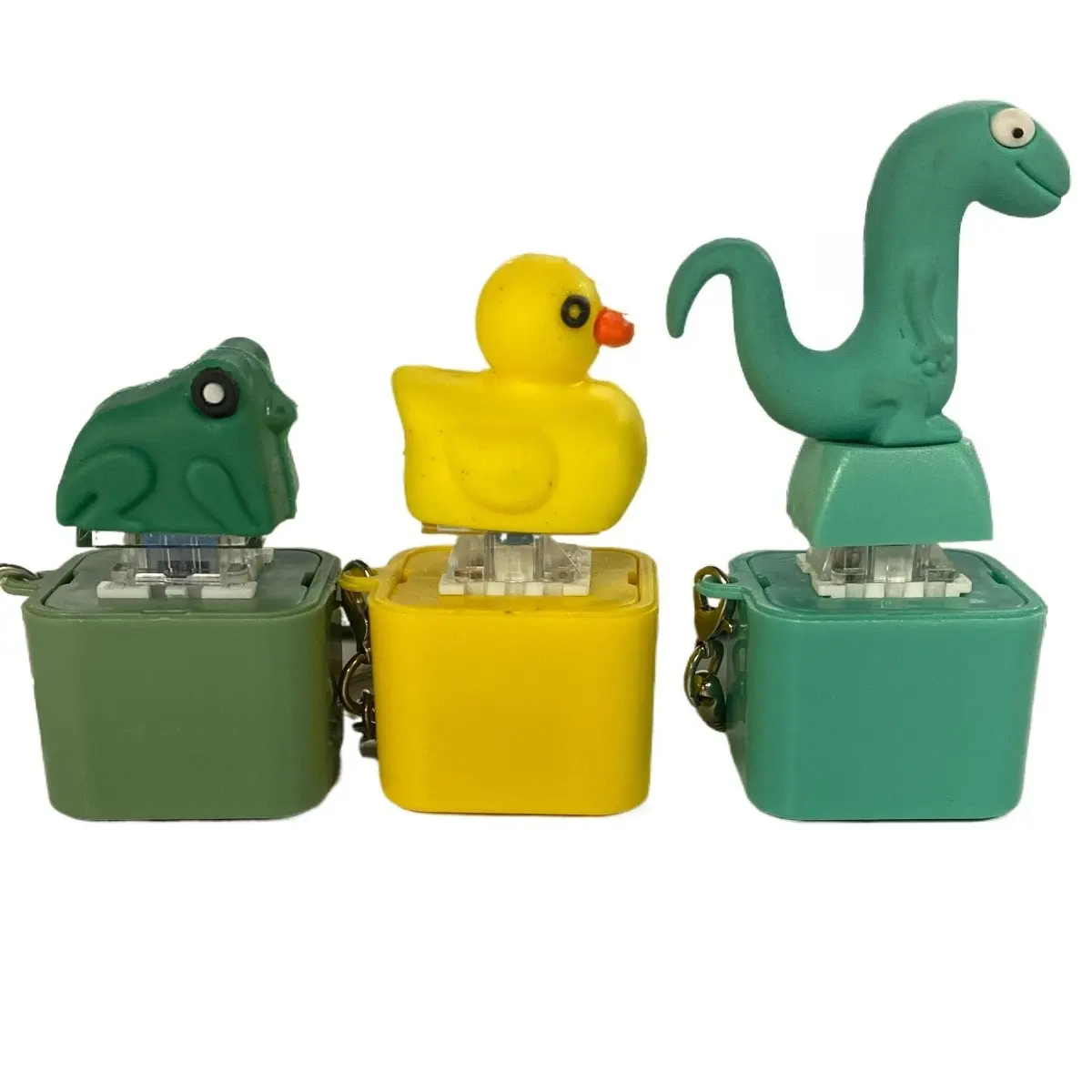 Playful Animal Sound Button Keychain - Sturdy Frog Clicker Fidget Toy for Stress Relief, Funny Festival Gift Accessory for Adults, Animals, Funny Gifts Accessories, Duck, Stress Relief Toys, Keychain Accessories, Fidgets