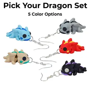 Dragon Earrings, Dangle Earrings, 5 Color Options, Handmade Animal Jewelry