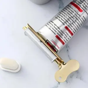 Stainless Steel Toothpaste Squeezer Tool, Home Use Roller Dispenser, Bathroom Essential, Easy Clean Toothpaste Holder, Manual Toothpaste Applicator