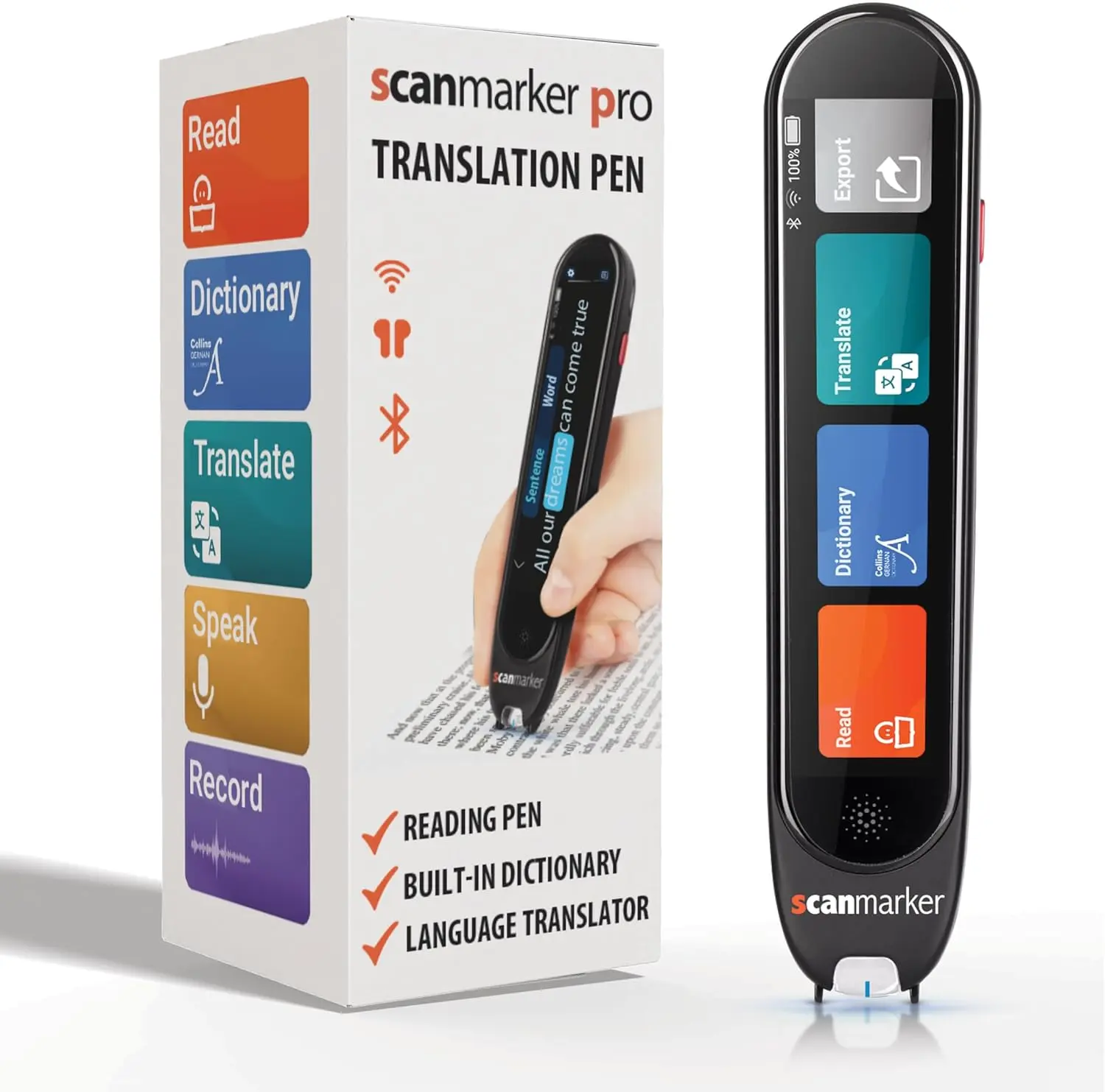 Scanmarker Pro Translation & Reading Pen for Kids & Adults, 100-Language Translator Device, Dyslexia & Learning Assistive Tool