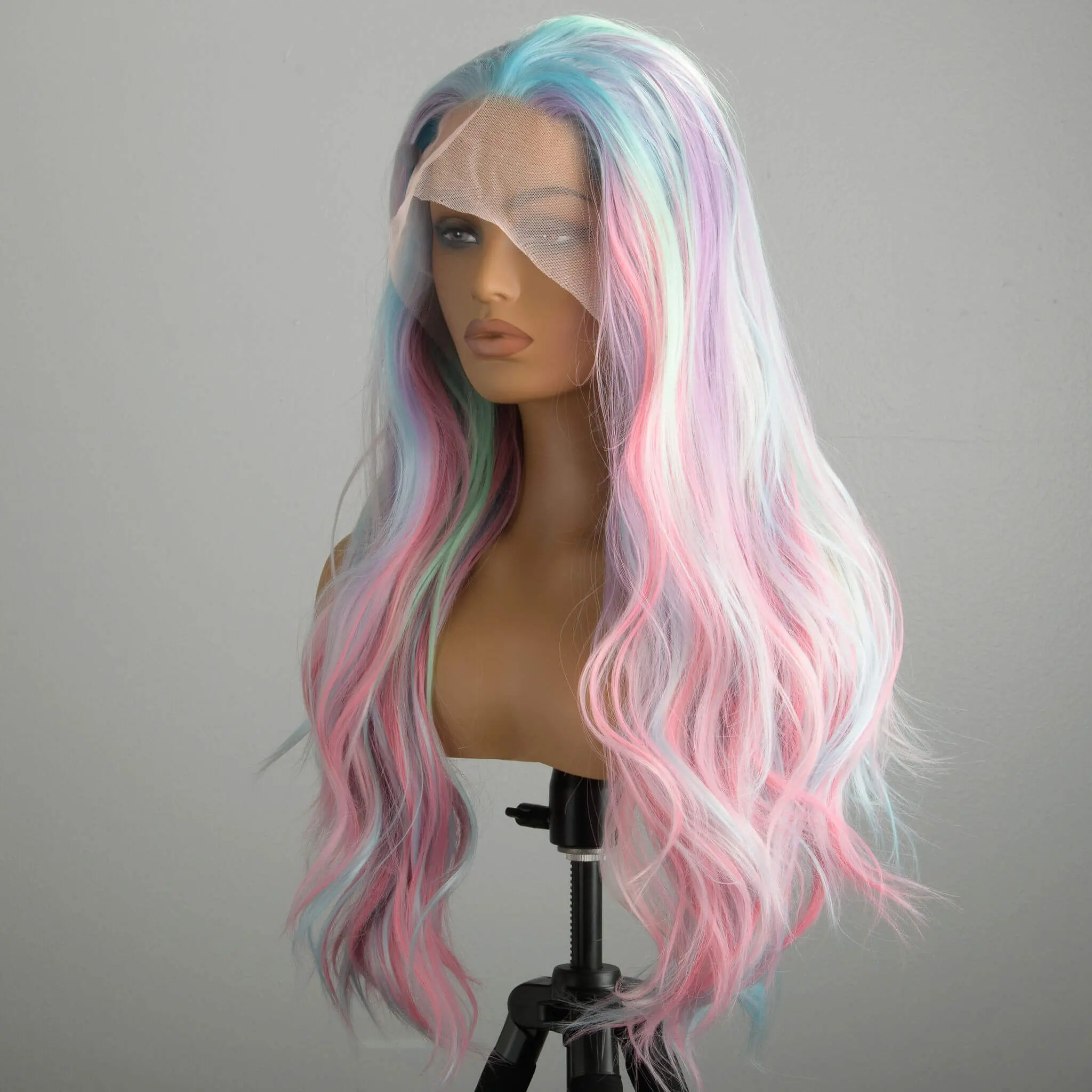 "Dreamy Siren" | Synthetic Lace Front Wig | Long Wavy Pink & Blue Wig