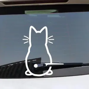 1/3pcs Wiper Sticker 13in Reflective Cartoon Cute Personality Creative Cat Multicolor Windshield Wiper Car'S Exterior Decoration Car Stickers