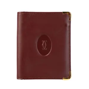 Pre-owned Cartier Leather Small Leather Goods Bordeaux Bi Fold Wallet T26022935
