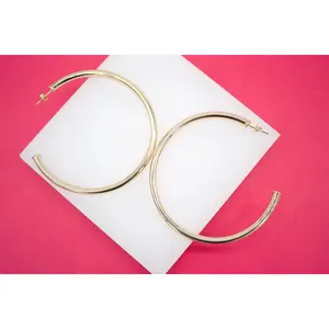 18K Gold Filled 4mm Open Stud Hoops Earrings