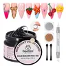 Beetles Flawless Finish Silicone Solid Builder Gel (30g) - Non-Sticky Nail Supplies for DIY Enthusiasts, Easy Shaping, Long-Lasting Hold, 3D Acrylic Gel Nail Art Accessories with Chrome Powder, Dual-Ended Sculpture Pen, Strip Packaging (Warm Before Use)