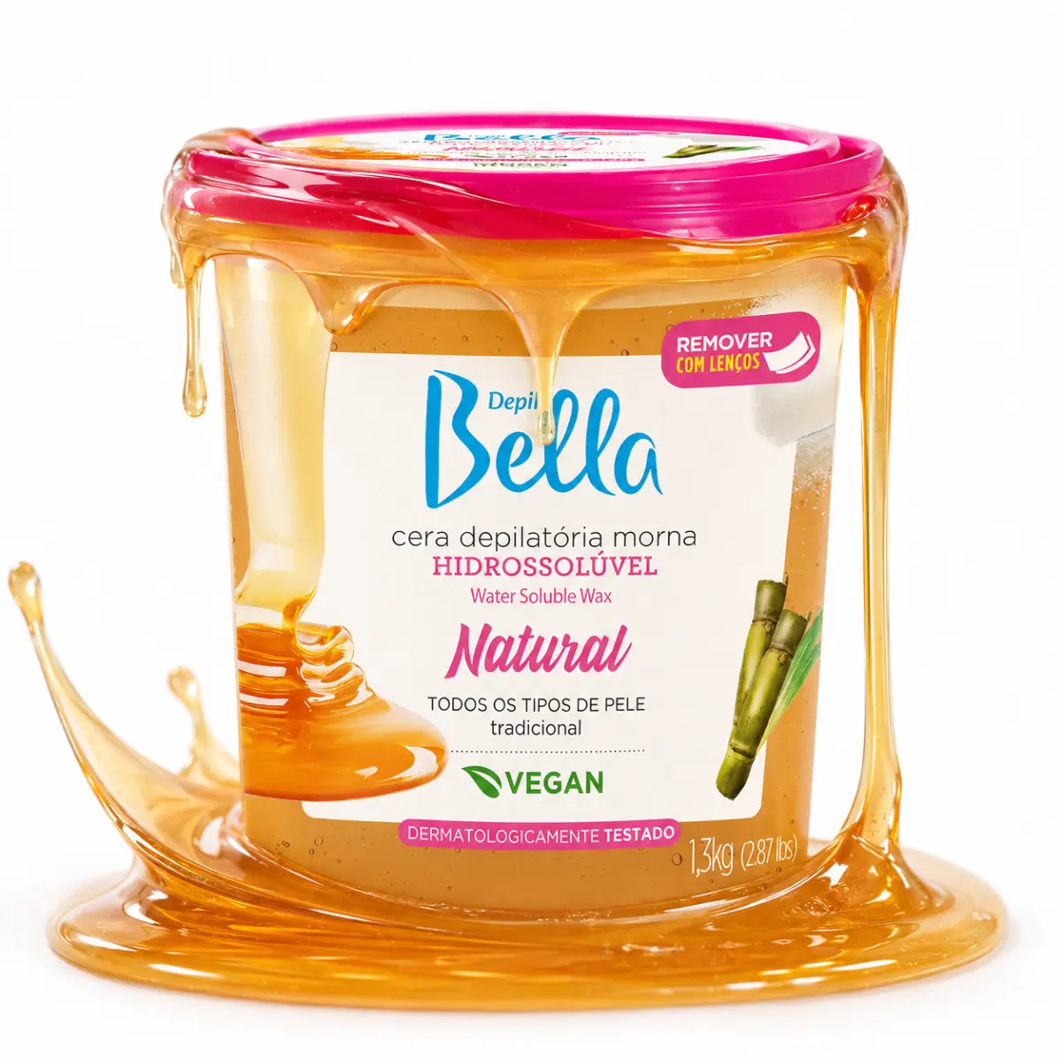Depil Bella Full Body Sugar Wax, Natural Hair Remover, Easy, Gentle & Effective (2.87 LBS - 10.6oz) Body Hair Removal Sensitive
