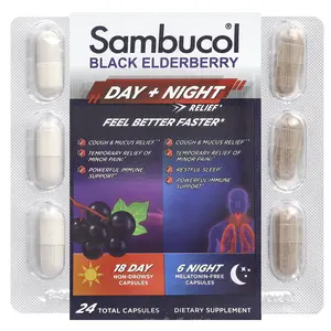 Sambucol Black Elderberry, Day + Night Relief , 24 Capsules