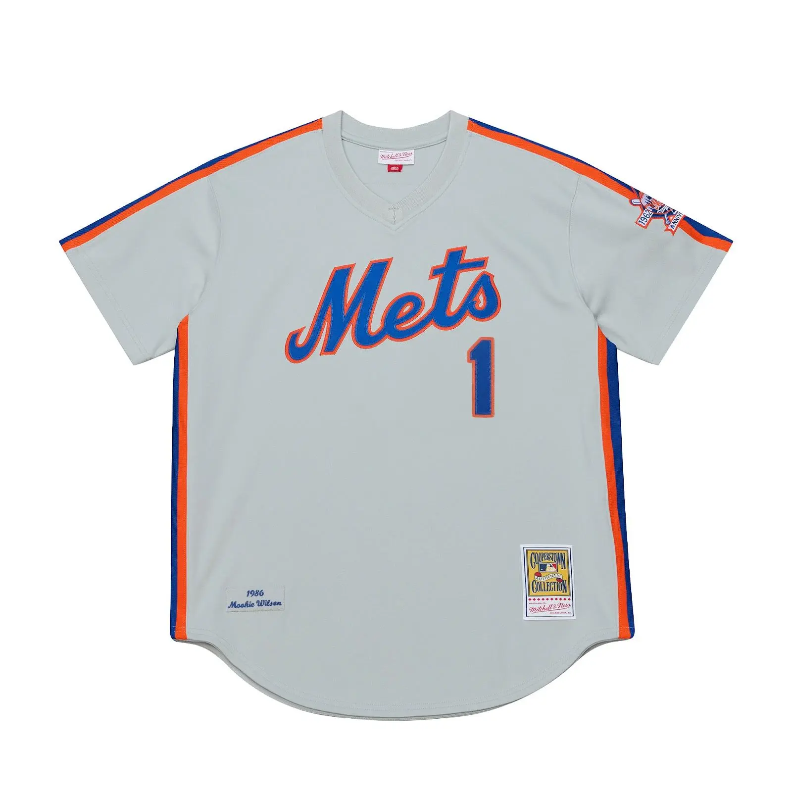 Mookie Wilson New York Mets 1986 Gray Authentic Jersey MLB Throwback Baseball Cooperstown Fan Gear Mitchell & Ness