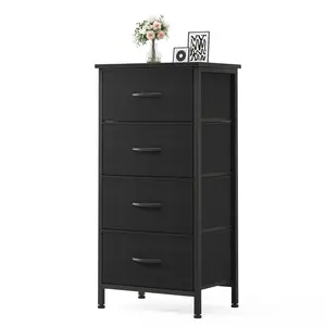Bedroom Dresser for Bedroom Storage Organization, Skinny Fabric Dressers with 4 Drawers, Compact Room Storage Tower