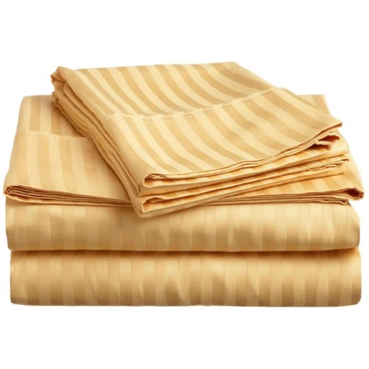 212 MAIN Egyptian Cotton Soft Bedding Sheet Set - 400 Thread Count, Gold Striped, Smooth, Cozy - Available in Twin, Queen, California King Sizes, Soft Bedding Sets