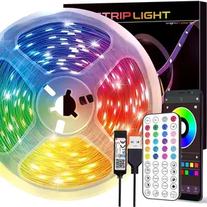 16ft-100ft Led Strip Lights,Change Color In Sync With Music,With 44key Remote And App Control,With Timing Setting,Adjustable Brightness, For Bedroom,Living Room,Game Rooms,Kitchen,Dance Studios, Party Decor,Holiday Gifts