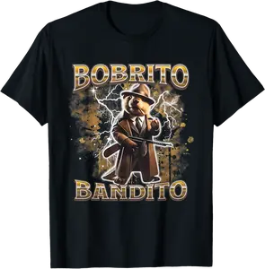 Bobrito Bandito Beaver Design T-Shirt - Salvadorata Shop 94B0F5CP9Q1S