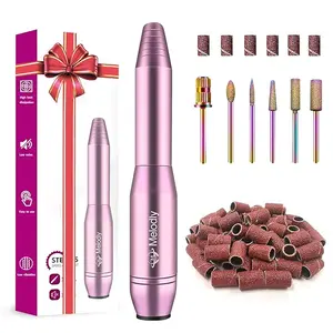 Electric Nail Drill, Professional Acrylic Nail Drill Machine for Gel, , Portable USB Electric File Set with Nail Drill Bits, Manicure Pedicure