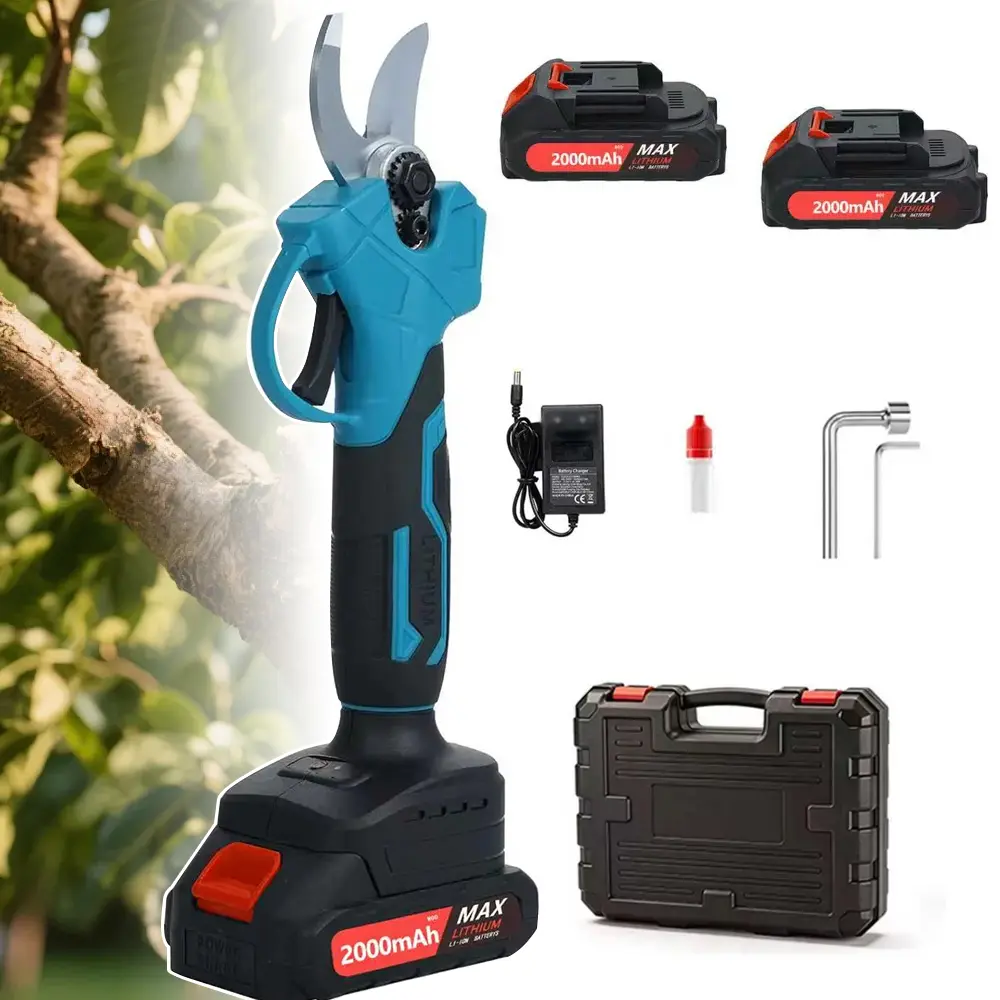 Cordless Pruning Shears Electric Garden Clippers Battery Powered Tree Branch Shrub Trimming Tool Handheld Power Pruner for Landscaping and House Yard Maintenance Project
