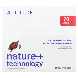 ATTITUDE Dishwasher Tablets, 70 Tablets, 39.5 oz (1,120 g)