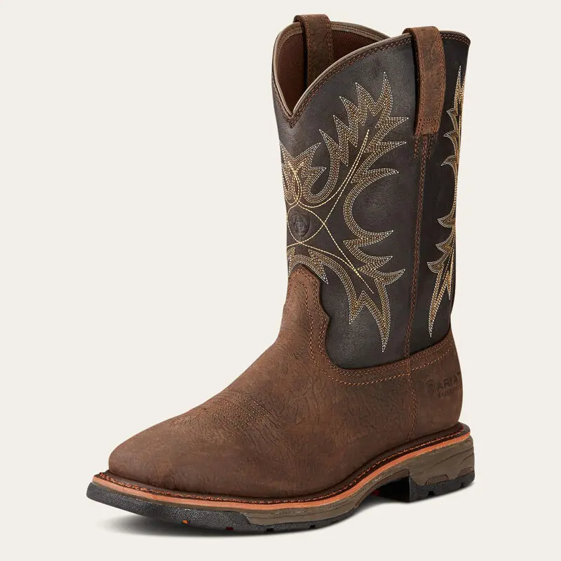 ARIAT Men's Workhog Waterproof 11-in Work Boot, Workwear Square Toe Footwear for Outdoor Wet Weather Use
