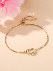 Fashion Letter & Heart Design Bracelet, Elegant Bangle, Adjustable Jewelry for Women & Girls for Party, Daily Clothing Decor, Trendy All-match, Versatile Accessory & Exquisite Jewelry