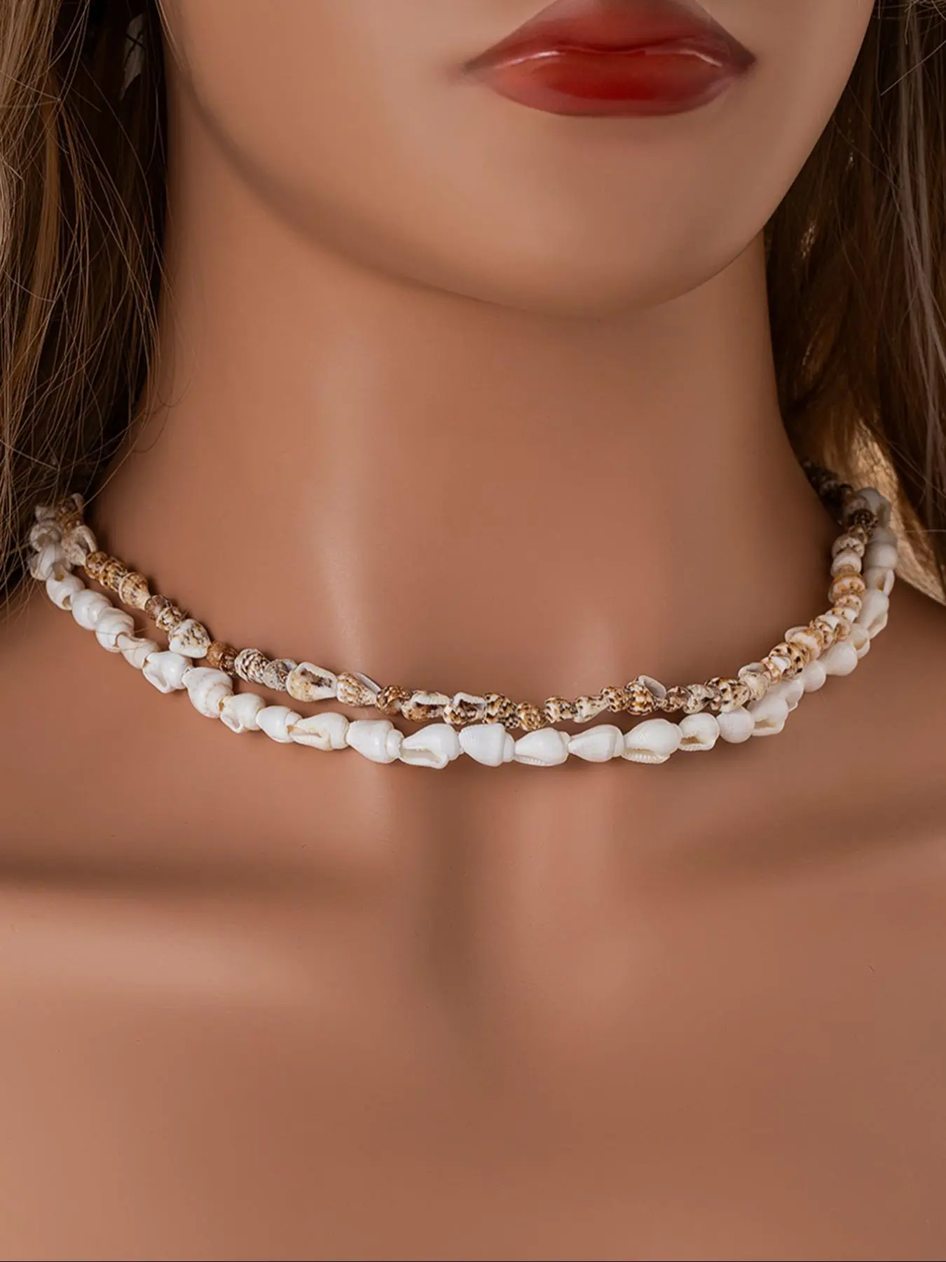 Boho Style Random Shell Decor Beaded Necklace, Fashion Layered Necklace for Party, Daily Clothing Decor, Trendy All-match & Exquisite Jewelry for Birthday Gift