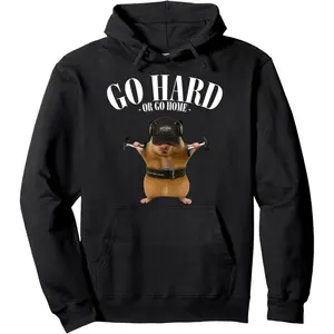 Hamster Deadlift Training Funny Cute Rat Meme Pullover Hoodie