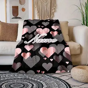 Unbranded Personalized Custom Name & Text Blanket Add Your Own Name Message Polyester Throw All Seasons Travel Blanket Hand Or Machine Wash