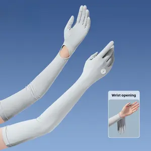 Summer new ice silk sleeves women's outdoor sunscreen breathable non-slip touch screen anti-ultraviolet ice sleeves gloves