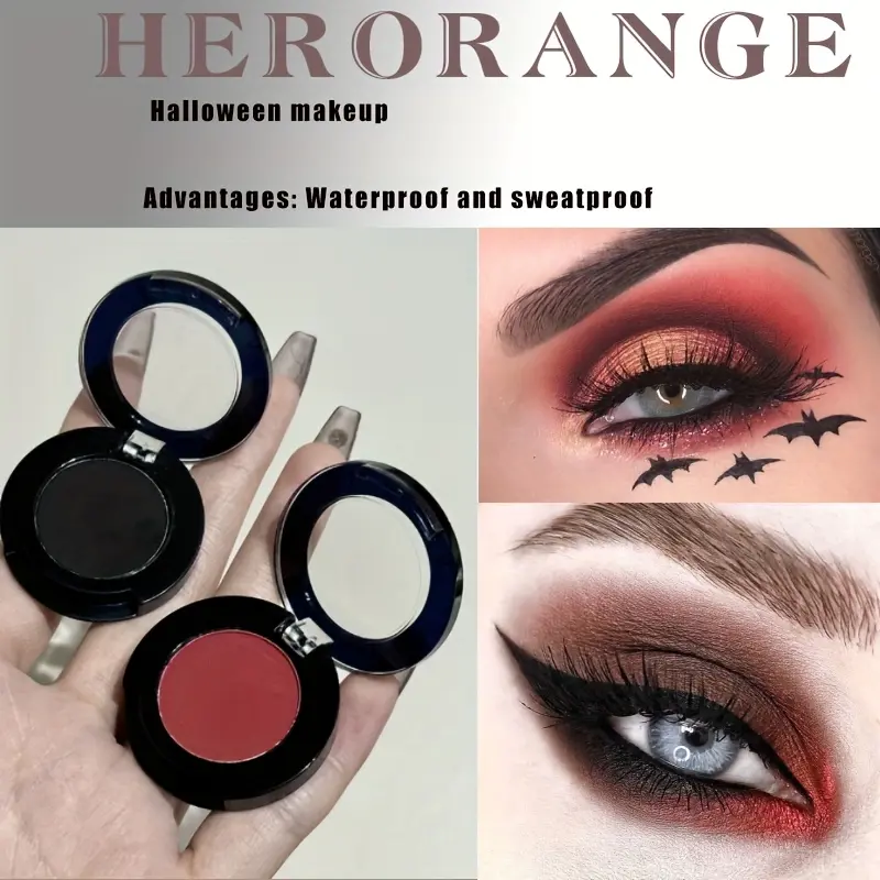 FAICCIA Goth Eyeshadow Palette - Red & Black Smokey Eye Makeup, Highly Pigmented Matte & Shimmer Formula for Vampire & Gothic Looks | Professional Long-Lasting Wear for Halloween, Stage & Dramatic Evening Makeup 。