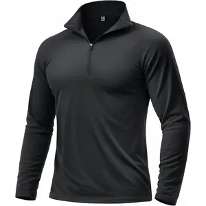 Men's Quarter Zip Pullover Premium Fleece Lined Long Sleeve Golf Shirts Warm Hiking Lightweight Sweatshirts