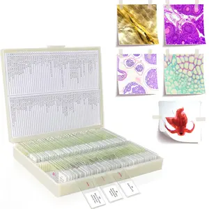 100 count Prepared Microscope Slides Set Professional Specimens for  Student Homeschool Use