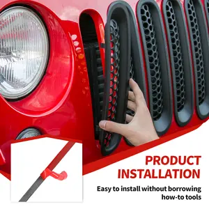 Clip-in Front Grille Mesh Inserts Trim for 2007-2018 Jeep Wrangler JK, JKU Car Exterior Decoration Accessory Car Decals