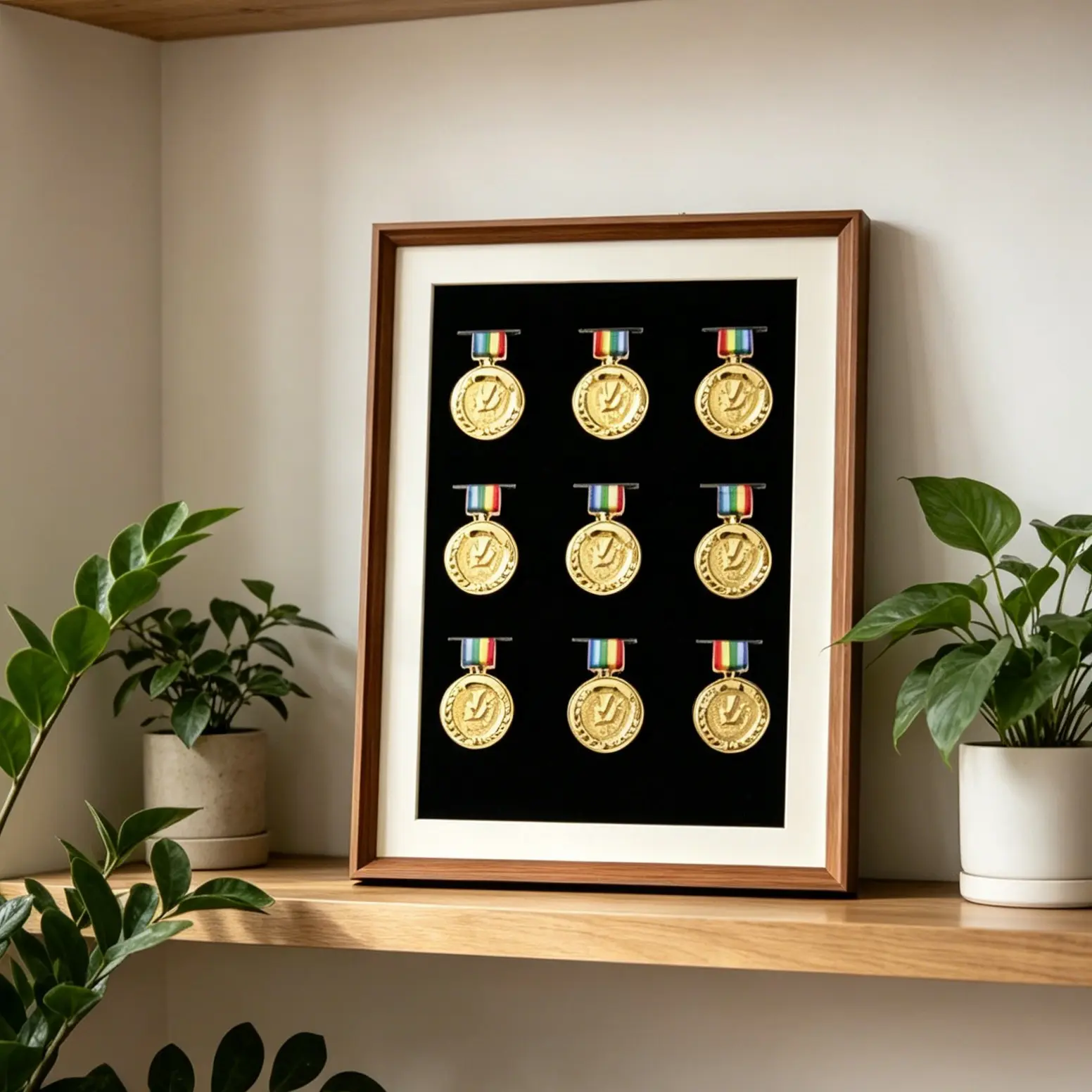 A4 Medal Display Frame, Wall-Mountable Medal Storage Box, Gift for Marathon Enthusiasts, Marathon Memorial Medal Organizer, Perfect Gift Choice, Wood Frame, Photo Frames