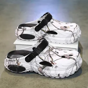 Men's Hollow Shoes Summer New Large Size Thick Sole Non-Slip Wear-Resistant Outdoor Casual Sports Slippers