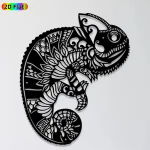 1pc Chameleon Metal Wall Art, Intricate Chameleon Statue Mural, Ideal Gift for New Year, Easter, Reptile Decor Enthusiasts, Weather-Resistant Metal Wall Decor Wall Sculptures, Perfect for Garden Wall & Patio Fence, Unique Outdoor Metal Art